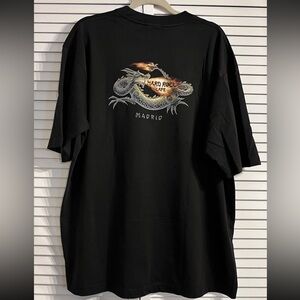Vintage Men's Hard Rock Cafe Madrid Yin Yang Flame Dragon T Shirt XXL